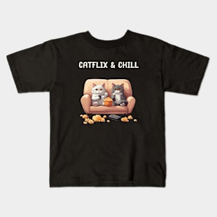 Catflix and chill Kids T-Shirt